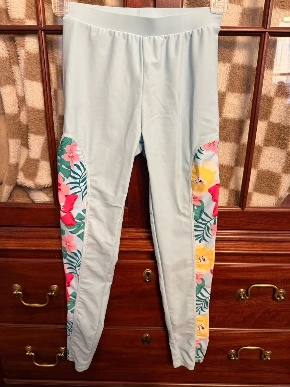 Grace Karin Light Blue Floral Girls Sunwear set